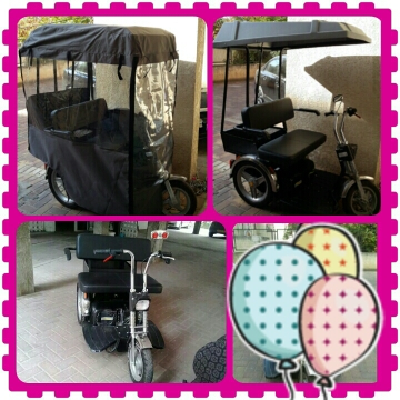 קלנועית דו מושבית עם גגון נגד גשם מצב מעולה