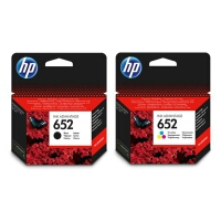 2 ראשי דיו מקוריים חדשים דגם hp 652 שחור+צבעוני