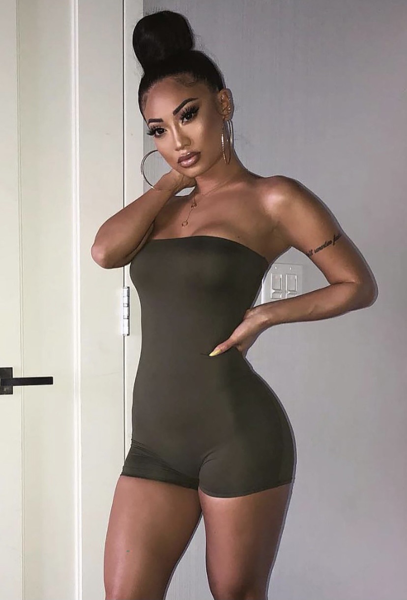 אוברול קצר - ירוק זית (XS)