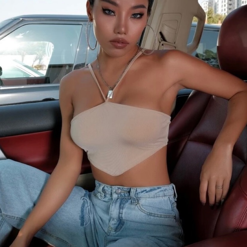 חולצת סטראפ - בז׳ XS