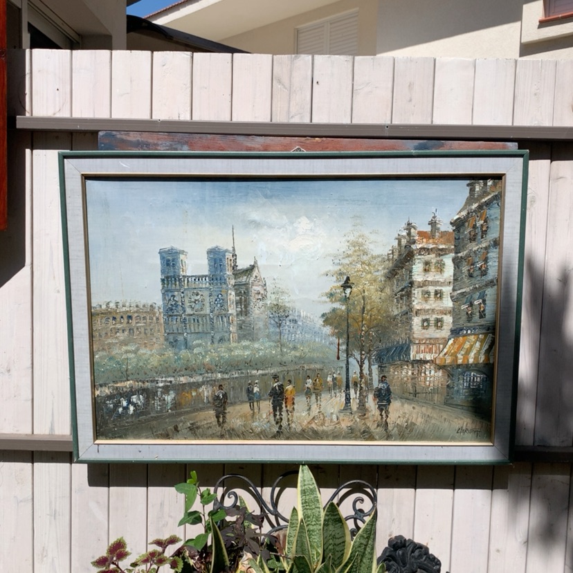 תמונה עתיקה עבודת יד בשמן 