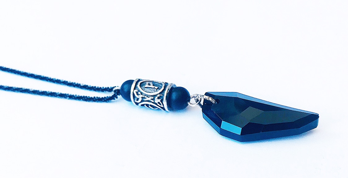 Fehu - black onyx and wolf fang - silver 925 pendant for men-exclusive