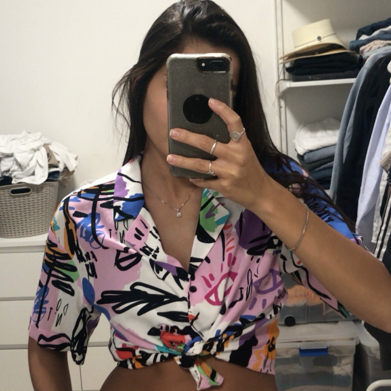 מכופתרת צבעונית, מידה xs