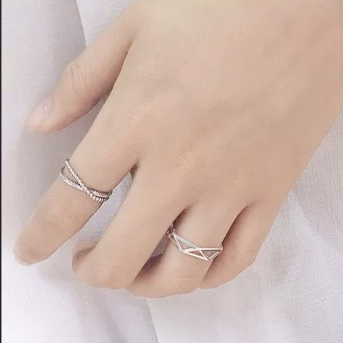 Geometric ring - silver 925 - for women