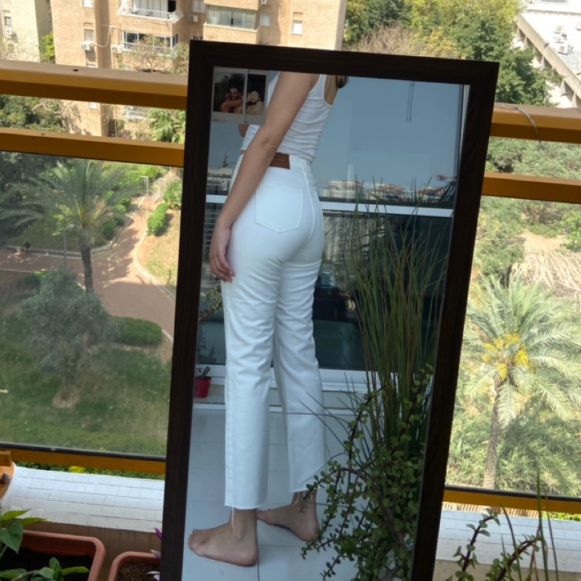 ג׳ינס לבן של זארה אורך קרסול