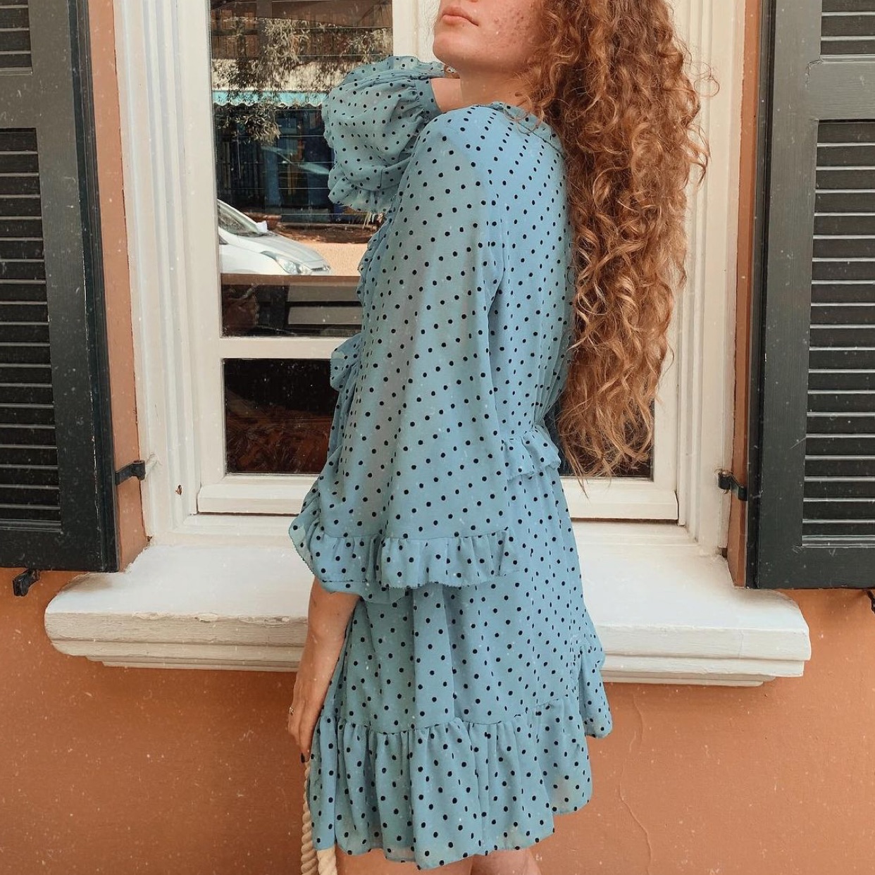 Zara Polka Dot Blue Dress S-M