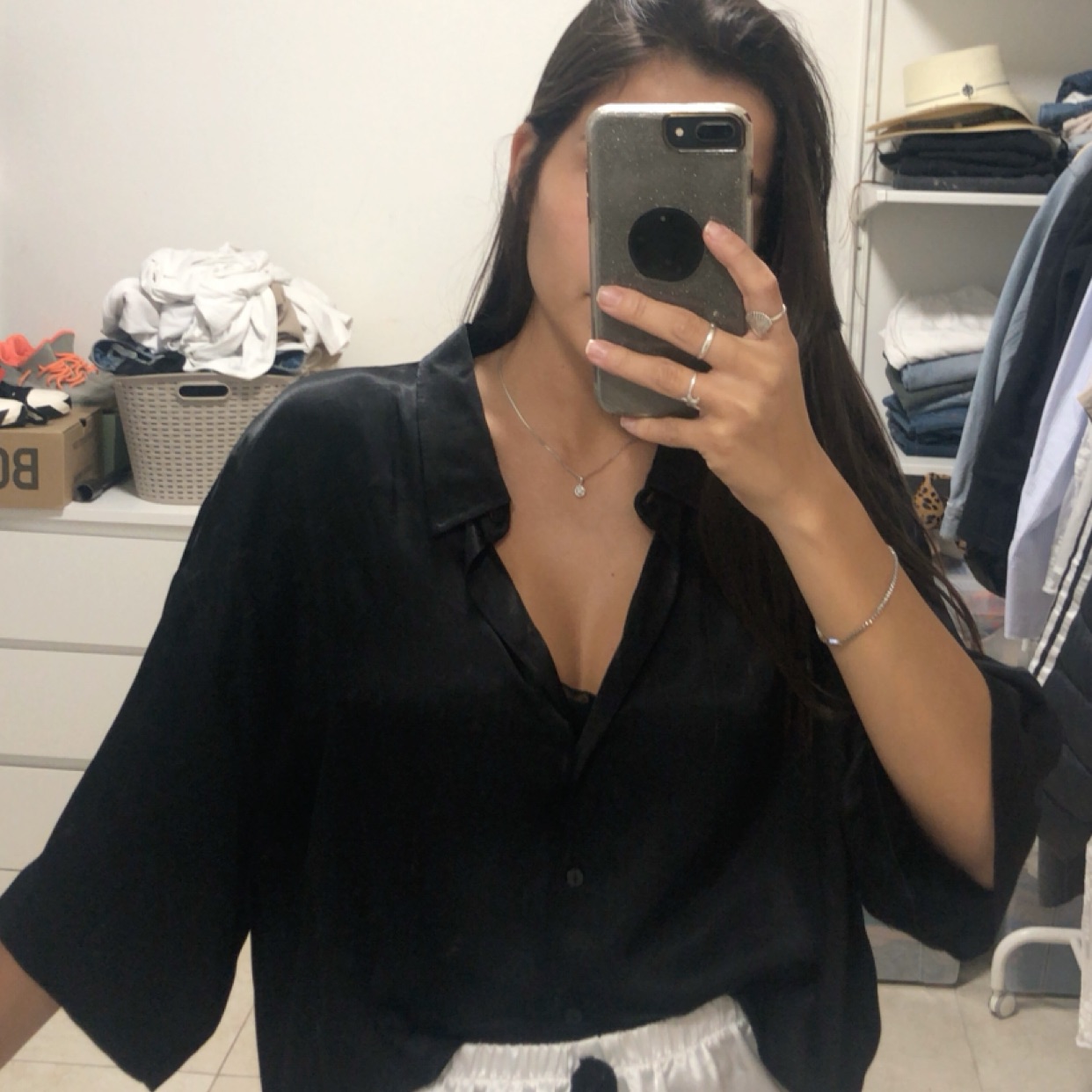 מכופתרת סאטן מzara מידה L