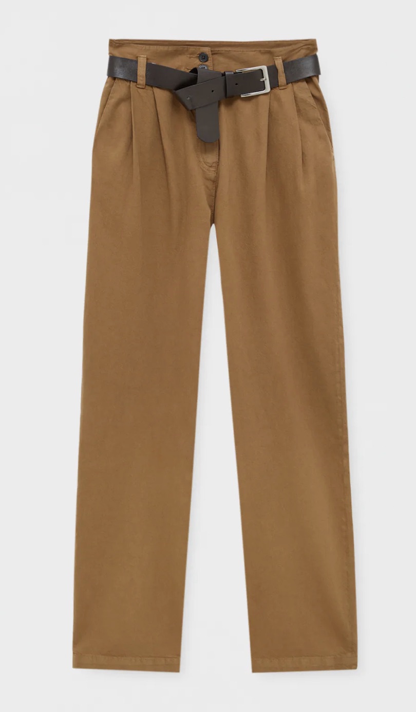 Trousers גזרה גבוהה מגיעה עם חגורה