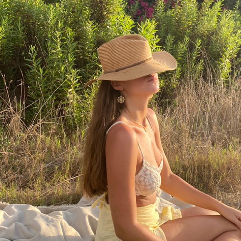 With the green flower