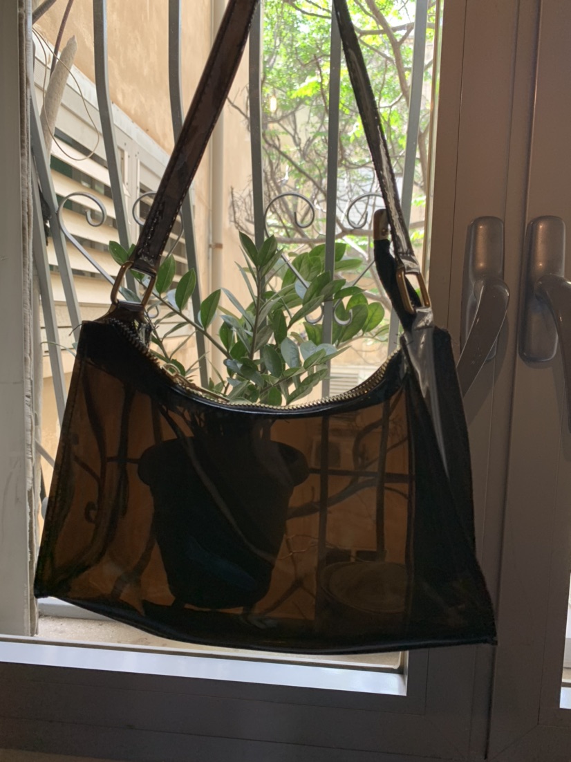 תיק כתף חצי שקוף 