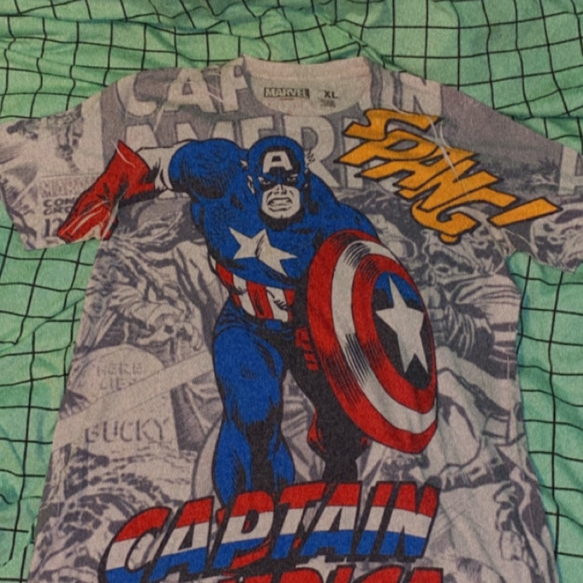 חולצה לבנה של קפטן אמריקה, מידה XL💐