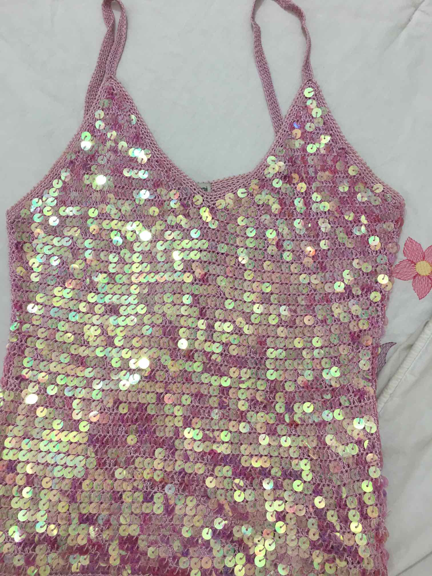 גופיית פאייטים ורוד בייבי