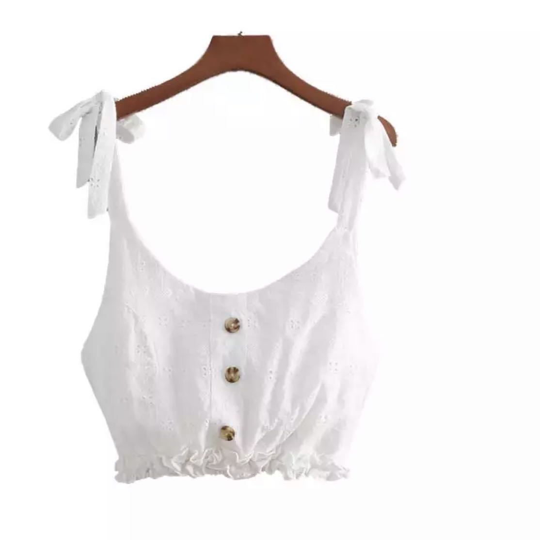 חולצת טופ תחרה לבנה מהממת חדשה