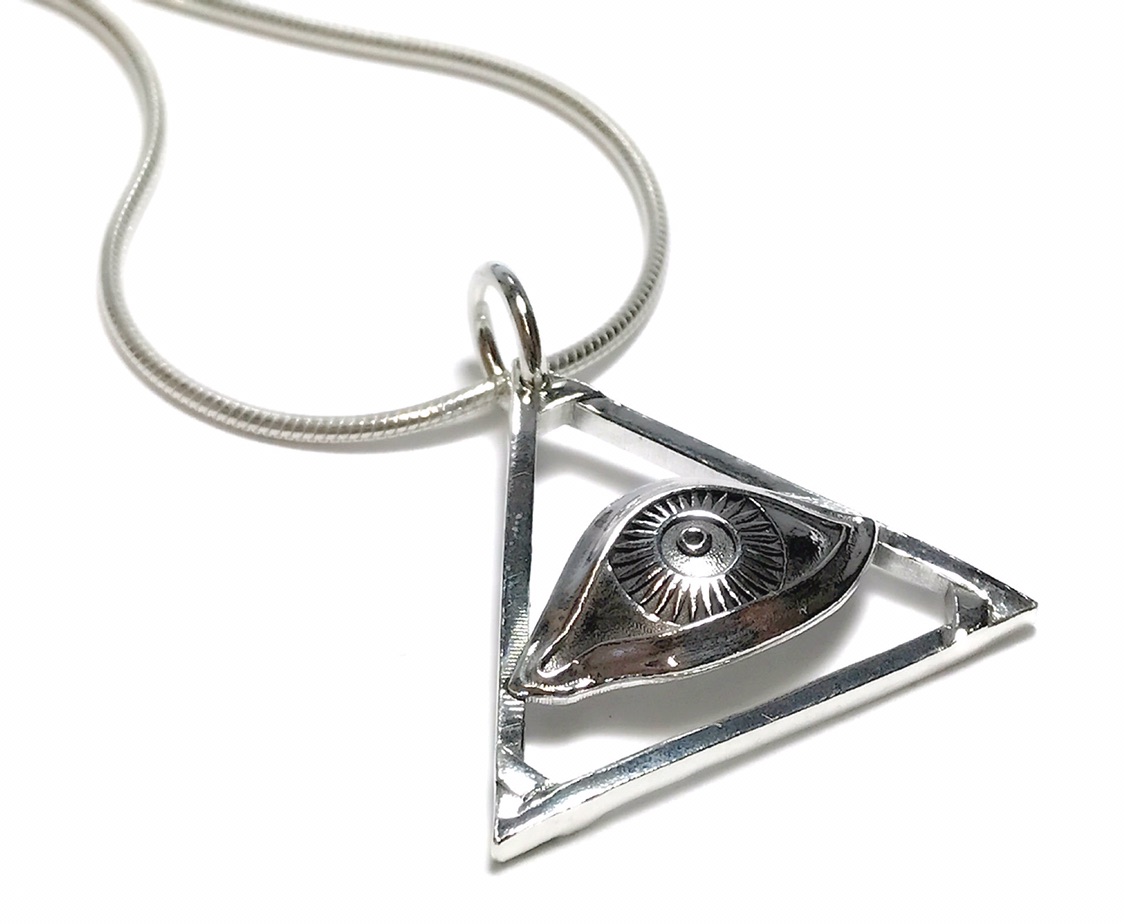 תליון כסף 925 - עין במשולש - Novus Ordo Seclorum - silver 925 pendant - Mason