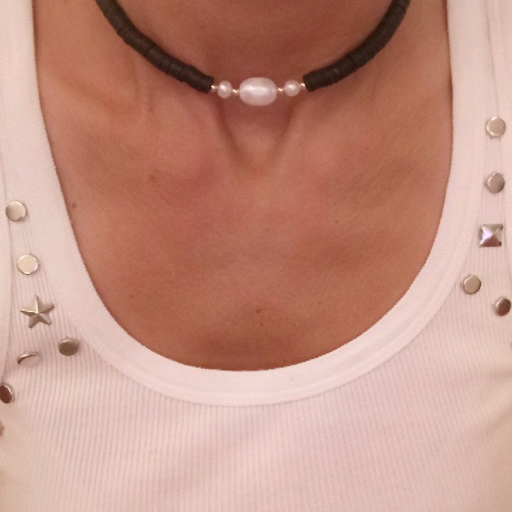  דיסקיות בשילוב פנינים אמיתיות עבודת יד