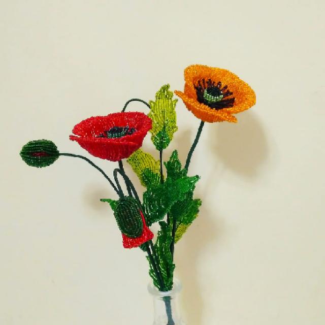 פרחי פרג עבודת יד