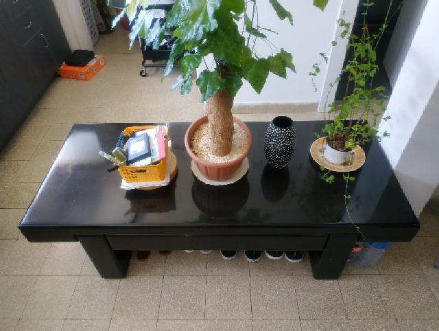 שולחן סלון מעץ כהה