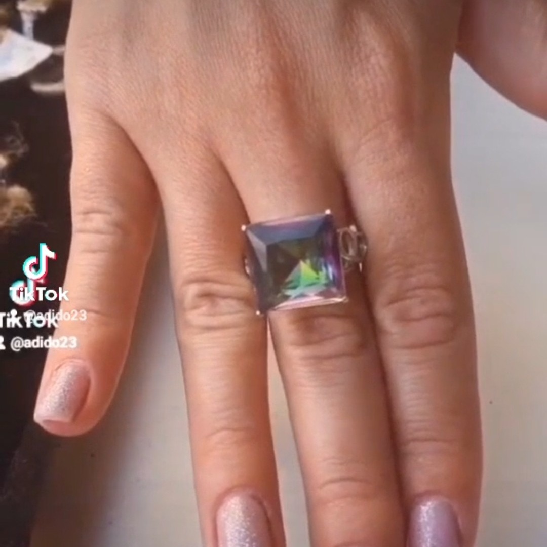 טבעת מהממת אבן טופז קשת כסף 925 